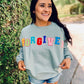 Forgiven Multi Colored Chenille Patch Sweatshirt