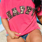 Happy Leopard Varsity Patch Tee