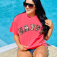Happy Leopard Varsity Patch Tee