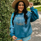 Thankful Trio Multi Color Embroidered Sweatshirt