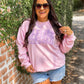 Retro Wavy Stacked Blessed Puff Sweatshirt