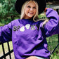 Spooky Flying Ghost Chenille Patch Sweatshirt