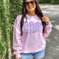 Retro Wavy Stacked Blessed Puff Sweatshirt