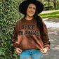 Give Thanks Chenille Patch Thanksgiving Sweatshirt