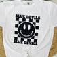 CUSTOM School Spirit Checkered Happy Puff Tee