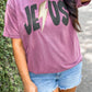Jesus Curved Gold Lightning Bolt Puff Tee
