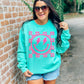 Happy Lightning Floral Checkered Puff Sweatshirt