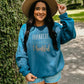Thankful Trio Multi Color Embroidered Sweatshirt