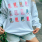 Preppy Patterned Stacked Cowboy Boots Sweatshirt