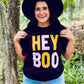 Hey Boo Stacked Multi Color Puff Tee