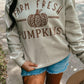 Leopard Farm Fresh Pumpkins Puff Sweatshirt