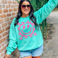 Happy Lightning Floral Checkered Puff Sweatshirt