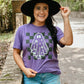 Checkered Floral Ghost Outline Puff Tee