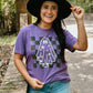 Checkered Floral Ghost Outline Puff Tee