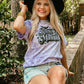 Spooky Mama Sparkle Bats Puff Mineral Wash Tee