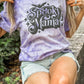 Spooky Mama Sparkle Bats Puff Mineral Wash Tee