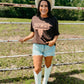 Howdy Longhorn Western Puff Tee