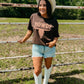 Howdy Longhorn Western Puff Tee