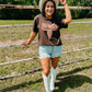 Howdy Longhorn Western Puff Tee