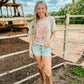 Howdy Disco Cow Print Happy Western Tee