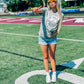 Football Happy Paint Stroke Puff Mineral Wash Tee