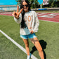 BEST SELLER- DISTRESSED LEOPARD FOOTBALL SWEATSHIRT
