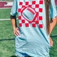 CUSTOM Colored Checkered Football School Spirit Puff Tee
