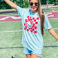 CUSTOM Colored Checkered Football School Spirit Puff Tee