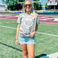 Football Happy Paint Stroke Puff Mineral Wash Tee