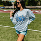 CUSTOM Mascot Cursive Puff/ Glitter Combo Sweatshirt