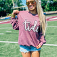 CUSTOM Mascot Cursive Puff/ Glitter Combo Sweatshirt