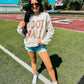 BEST SELLER- DISTRESSED LEOPARD FOOTBALL SWEATSHIRT