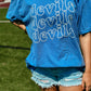 CUSTOM  Retro Outline Wave Mascot School Spirit Puff Tee