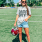 Game Day Band Font Lightning Mineral Wash Puff Tee