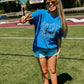CUSTOM  Retro Outline Wave Mascot School Spirit Puff Tee