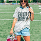 Game Day Band Font Lightning Mineral Wash Puff Tee