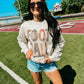 BEST SELLER- DISTRESSED LEOPARD FOOTBALL SWEATSHIRT