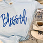 Blessed Cursive Puff Tee