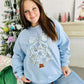 Chino Blue Glitter Tree DTF Graphic Sweatshirt