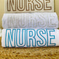Nurse Open Font Embroidered Sweatshirt