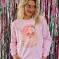 Retro Vintage Pink Hat Santa Sweatshirt