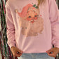 Retro Vintage Pink Hat Santa Sweatshirt