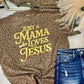 Mama Who Loves Jesus Leopard Gold Puff Top