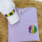 Mardi Gras Initials Pocket Applique Tee