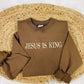 Jesus Is King Simple Embroidered Sweatshirt