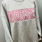 Nurse Open Font Embroidered Sweatshirt