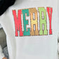 Merry Glitter Faux Chenille Patch Sweatshirt