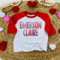 Custom Glitter Girl Name Raglan