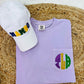 Mardi Gras Initials Pocket Applique Tee
