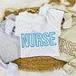 Nurse Open Font Embroidered Sweatshirt